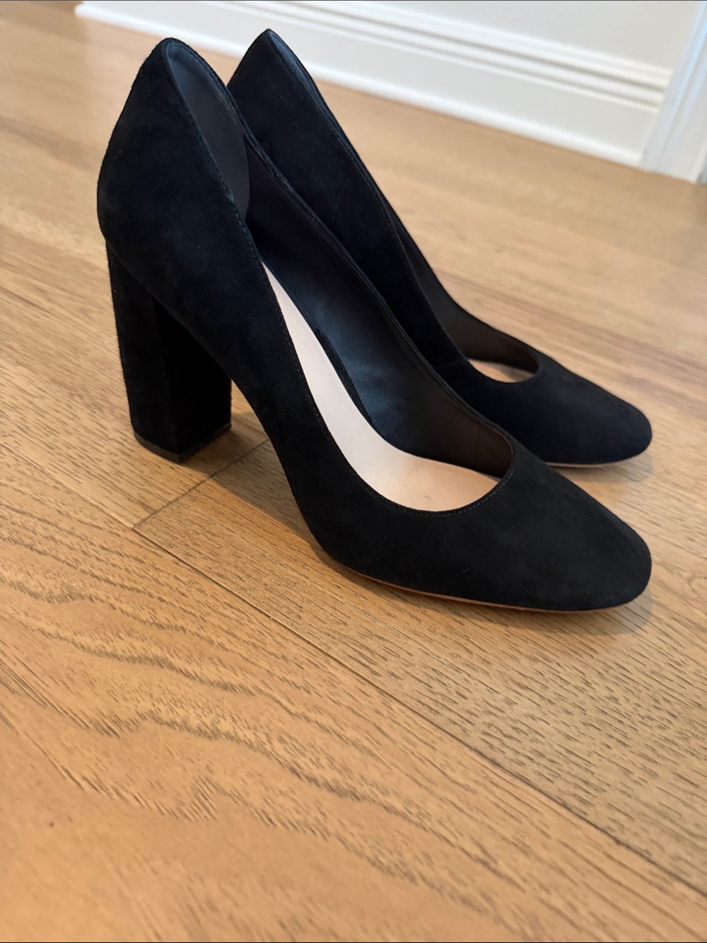 Loeffler Randall Black Suede Block Heel Pumps